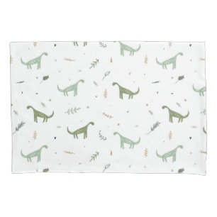 Housse D'oreillers Motif Dinosaure Vert