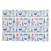 Housse D'oreillers Motif d'oiseau d'hiver d'art populaire (Dos-gauche)