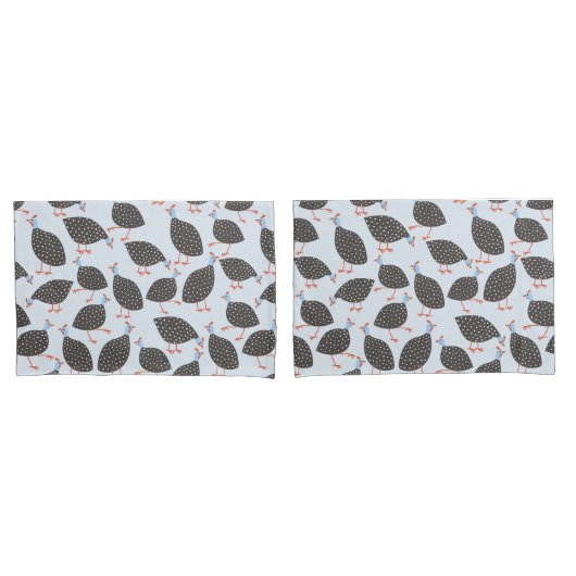 Housse D'oreillers Motif d'oiseaux de Guinée Fowl (devant-Set)
