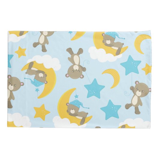 Housse D'oreillers Motif D'Ours, Mignonnes Ours, Nounours, Étoiles (Dos)