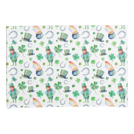 Housse D'oreillers Motif du jour de St Patrick d'aquarelle (devant-Droit)