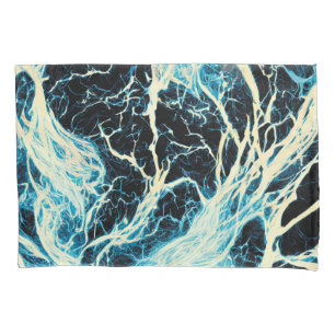 Housse D'oreillers Motif éclair orage bleu