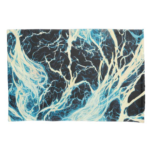 Housse D'oreillers Motif éclair orage bleu (devant)