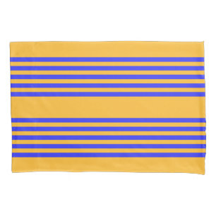 Housse D'oreillers Motif électrique bleu et jaune cinq bandes