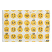 Housse D'oreillers Motif Emoji Joyeux tiré à la main (Dos)