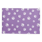 Housse D'oreillers Motif Empreinte de patte blanc (Dos-gauche)