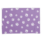 Housse D'oreillers Motif Empreinte de patte blanc (devant-Droit)