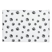 Housse D'oreillers Motif Empreinte de patte noir (Dos-gauche)