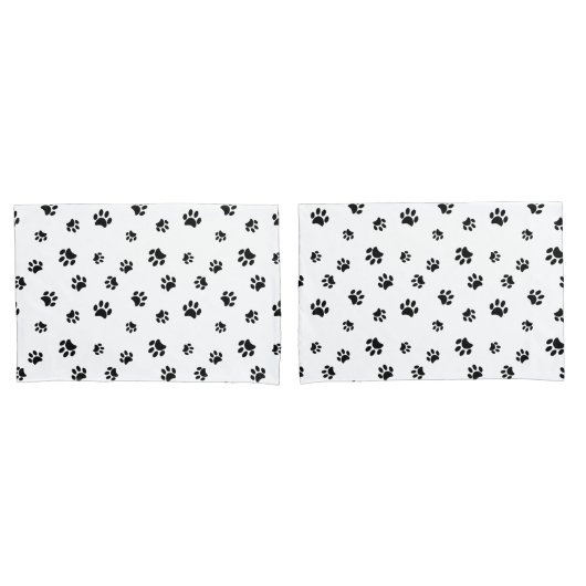 Housse D'oreillers Motif Empreinte de patte noir (devant-Set)