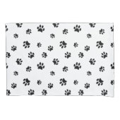 Housse D'oreillers Motif Empreinte de patte noir (devant-gauche)