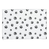 Housse D'oreillers Motif Empreinte de patte noir (devant-Droit)