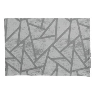 Housse D'oreillers Motif en mosaïque gris