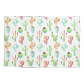Housse D'oreillers Motif en pastel d'aquarelle de cactus (Dos-gauche)