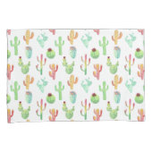 Housse D'oreillers Motif en pastel d'aquarelle de cactus (devant-Droit)