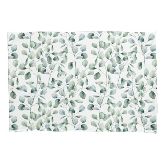 Housse D'oreillers Motif Eucalyptus aquarelle (devant)