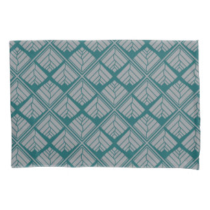 Housse D'oreillers Motif feuille carré Turquoise neutre