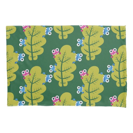 Housse D'oreillers Motif Feuille vert mignon (devant)