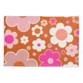 Housse D'oreillers Motif Fleur Rétro En Orange Peach Rose Floral (Dos)