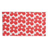 Housse D'oreillers Motif Fleur Rouge (Dos-Droit)