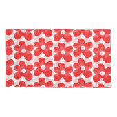 Housse D'oreillers Motif Fleur Rouge (Dos-gauche)