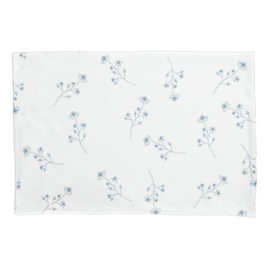 Housse D'oreillers Motif Fleur sauvage bleu (devant)