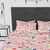 Housse D'oreillers Motif Fleur sauvage de jardin rose simple