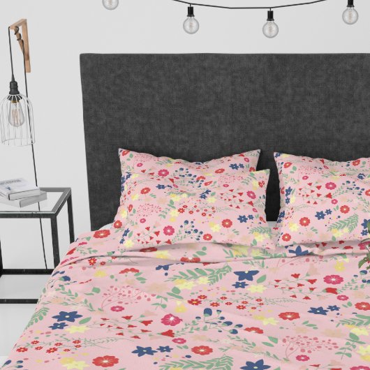 Housse D'oreillers Motif Fleur sauvage de jardin rose simple