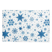 Housse D'oreillers Motif Flocon de Neige Bleu (Dos)