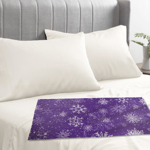 Housse D'oreillers Motif Flocons de Neige Violets Magique Vacances d'