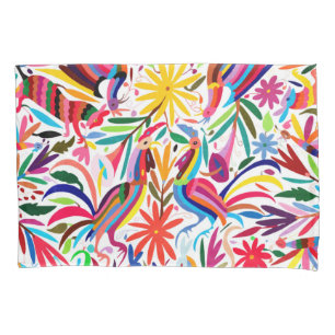 Housse D'oreillers Motif floral/animal d'impression coloré d'Otomi,