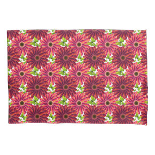 Housse D'oreillers Motif floral audacieux avec papillons   Rouge vibr