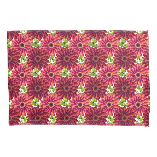 Housse D'oreillers Motif floral audacieux avec papillons | Rouge vibr (devant)