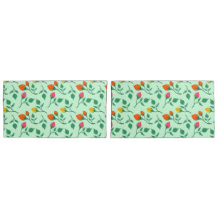 Housse D'oreillers Motif floral avec fleurs roses colorées