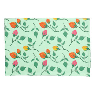 Housse D'oreillers Motif floral avec fleurs roses colorées