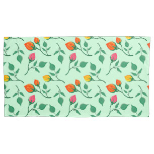 Housse D'oreillers Motif floral avec fleurs roses colorées