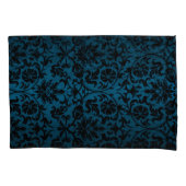Housse D'oreillers Motif floral bleu Damas (devant-gauche)