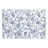 Housse D'oreillers Motif floral bleu et blanc Hamptons (Dos-gauche)