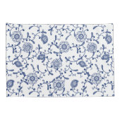 Housse D'oreillers Motif floral bleu et blanc Hamptons (Dos-Droit)