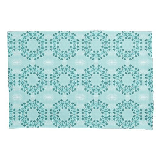 Housse D'oreillers Motif floral, bleu Turquoise (devant)