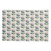 Housse D'oreillers Motif floral de rétro turquoise (Dos-gauche)