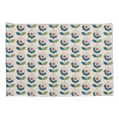 Housse D'oreillers Motif floral de rétro turquoise (Dos-Droit)