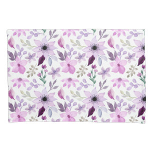 Housse D'oreillers Motif floral élégant avec feuilles rouges et bleue