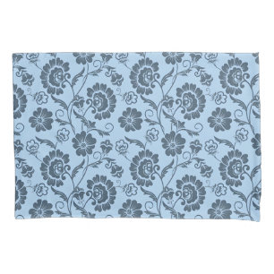 Housse D'oreillers Motif floral élégant sur fond bleu clair