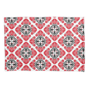 Housse D'oreillers Motif floral en carrelage. Art populaire en fleurs