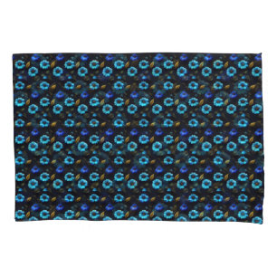 Housse D'oreillers Motif floral fleurs bleues