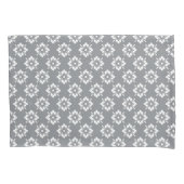 Housse D'oreillers Motif floral gris et blanc réversible (devant-gauche)
