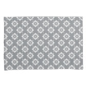 Housse D'oreillers Motif floral gris et blanc réversible (devant-Droit)