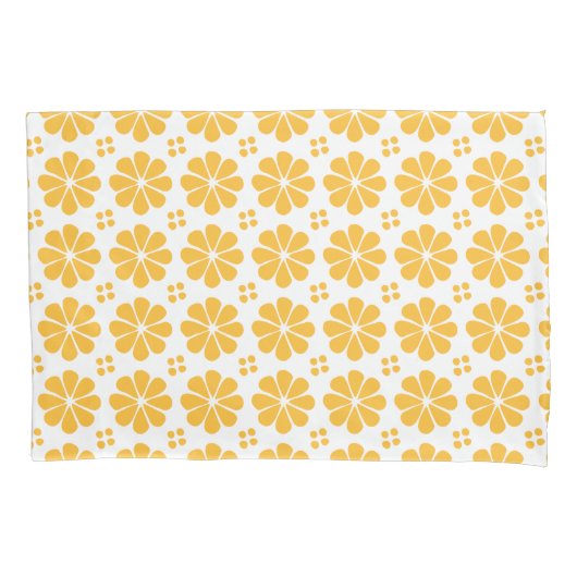 Housse D'oreillers Motif floral jaune (devant)
