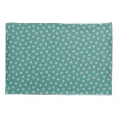 Housse D'oreillers Motif floral moderne en bleu sarcelle et lavande (Dos)