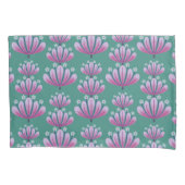 Housse D'oreillers Motif floral moderne en bleu sarcelle et lavande (devant)